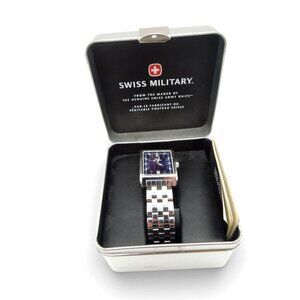 Swiss Military 5512X Mens Watch Stainless Steel With Blue Dial and Tin Case